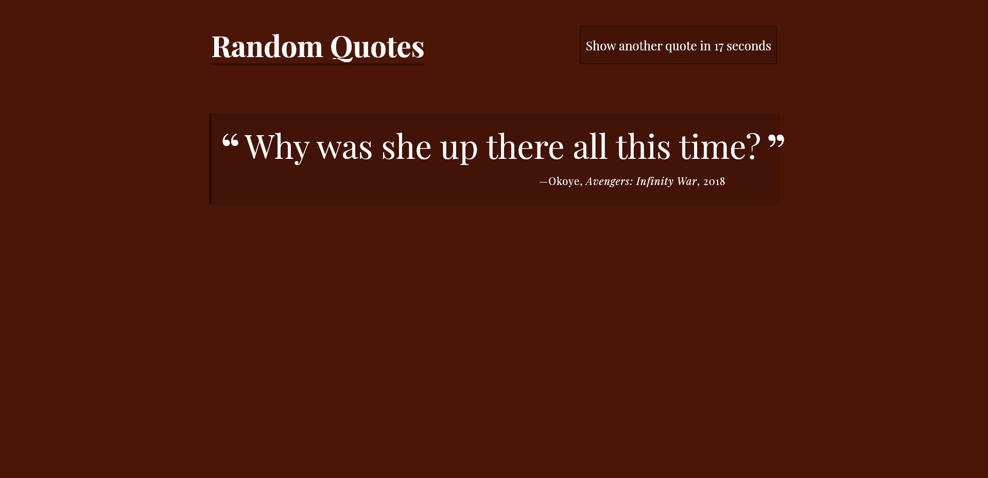 Screen capture of Random Quote Generator